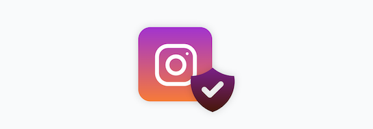 Instagram icon with a security shield