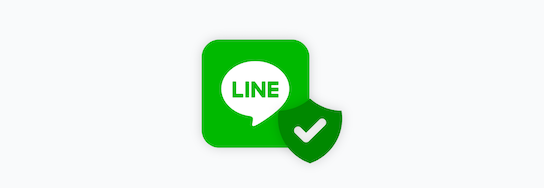 LINE icon with a security shield