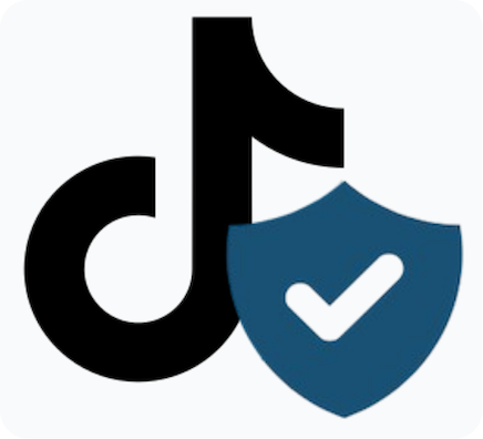TikTok icon with a security shield