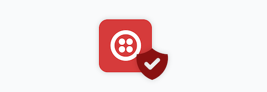 Twilio icon with a security shield