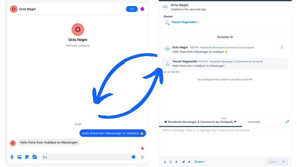 Facebook Messenger messages in HubSpot Inbox