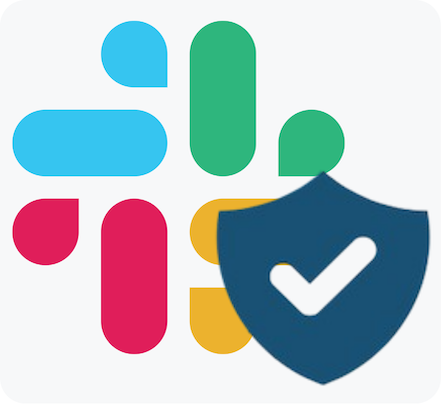 Slack icon with a security shield