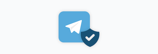 Telegram icon with a security shield
