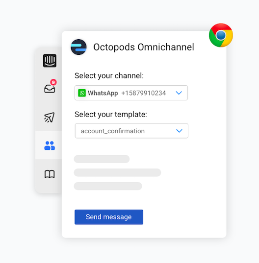 Web browser extension for the Octopods proactive messaging feature