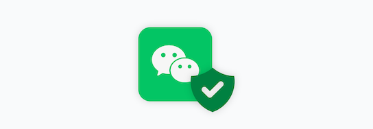 WeChat icon with a security shield